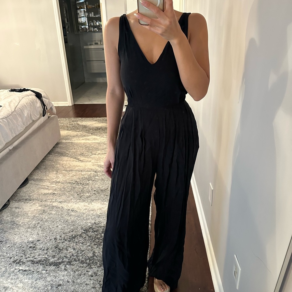 2 Black 2 jumpsuit wide leg long